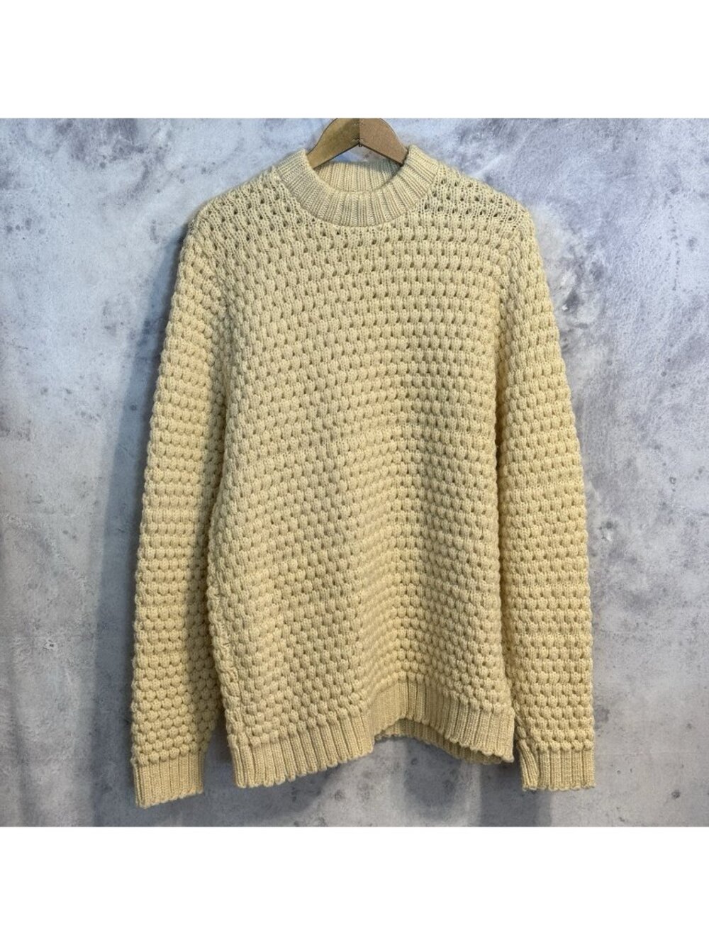 Vintage Alps Wool Knit Sweater Mens XL Cream Crew Neck